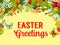 Easter egg, flower and willow greeting card design