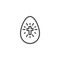 Easter egg with holy cross ornament line icon