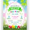 Easter egg hunt announcing poster template with text customized for invitation.
