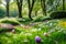 Easter Egg Hunt. A whimsical scene of hidden Easter eggs nestled among lush green grass