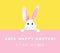 Easter egg in medical mask and Easter rabbit ears on a pink and yellow background.CORONAVIRUS EASTER Egg rabbit. Healthy, Safe and