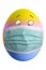 Easter egg with rainbow colors, eyes and mask