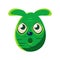 Easter Egg Shaped Scared Green Easter Bunny Colorful Girly Religious Holiday Symbol Emoji