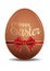 Easter egg tied with a red ribbon and bow