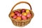 Easter eggs basket, painted and vibrant, on transparent background - spring celebration