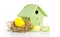 Easter eggs with birdhouse