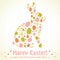 Easter eggs bunny silhouette card