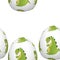 Easter eggs with cartoon dinosaur