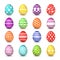 Easter eggs collection. Christian resurrection tradition happy easter celebration egg with colorful pattern vector