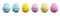 Easter eggs collection, clay or plasticine made 3d vector illustration isolated.