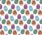 Easter eggs composition hand drawn pattern Decorative horizontal stripe from eggs with leaves and watercolor dots