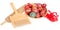 Easter eggs, coral necklace, rubel\' and comb