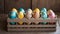 Easter Eggs displayed in a charming vintage wooden crate