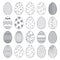 Easter eggs doodle set vector illustration