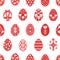 Easter eggs with floral and plant ornamental. Folk style, laconic vector graphic scandinavian style. Seamless pattern