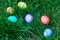 Easter eggs in a grassy lawn
