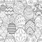 Easter eggs in gray outline random.