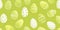 Easter Eggs on green background with seamless ornament pattern