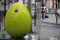 Easter Eggs Hunting Exhibition organised in London city center, UK - clock on the green giant egg