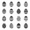 Easter eggs icon isolated background. Set of modern new design with different patterns