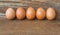 Easter eggs isolate on wood background.