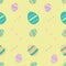 Easter eggs pattern- decorated eggs vector in pastel colors. Background template, seamless pattern