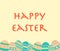 Easter eggs pattern with text Happy Easter - decorated eggs vector in pastel colors. Greeting card, copy space for text