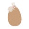 Easter eggs with pictures. A cute little bunny climbed onto a large brown egg and looks down. Easter or Kid Vector Illustration.