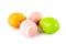 Easter eggs in pink yellow and green