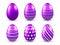 Easter eggs purple set. Spring Holidays in April. Seasonal celebration.Egg hunt. Sunday.
