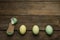 Easter eggs in a row with label
