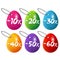 Easter eggs sale labels. Eps10 Vector.