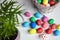 Easter Eggs scattered on table, Easter Day