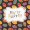 Easter eggs seamless pattern on wooden planks