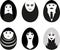 easter eggs set vector illustration stylised an addams family