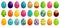 Easter eggs. Spring colorful chocolate egg, cute colored patterns and happy easter decoration cartoon vector set