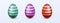 Easter eggs with striped patten