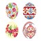 Easter eggs with traditional painting Eastern European styles of painting, in particular Ukrainian motifs