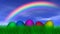 Easter Eggs Under a Rainbow