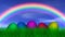 Easter Eggs Under a Rainbow