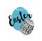Easter eggs vector banner illustration postcard. Inscription Hap