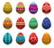 Easter eggs vector flat syle icons on