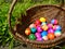 Easter Eggs in Wicker Basket