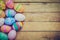 Easter eggs on wooden background