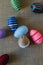 Easter eggs wrapped in string