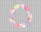 Easter eggs wreath hanging on Wooden rustic background