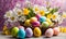 Easter elegance: Still life with eggs and flowers