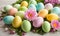 Easter elegance: Still life with eggs and flowers