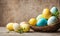 Easter elegance: Still life with vibrant eggs