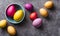 Easter elegance: Still life with vibrant eggs